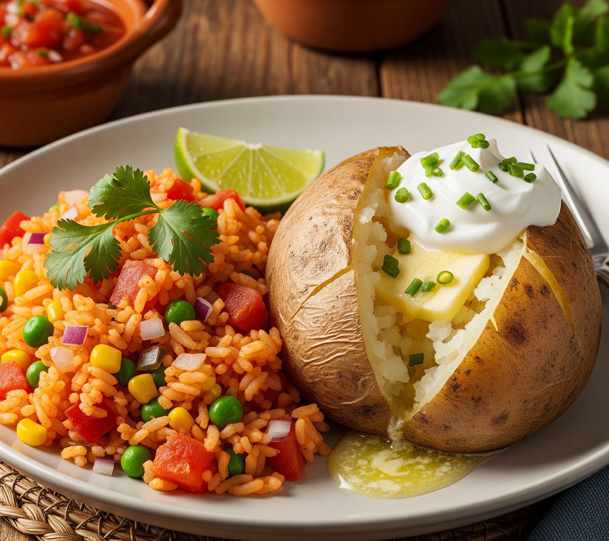 Mexican Rice with Jacked Potato